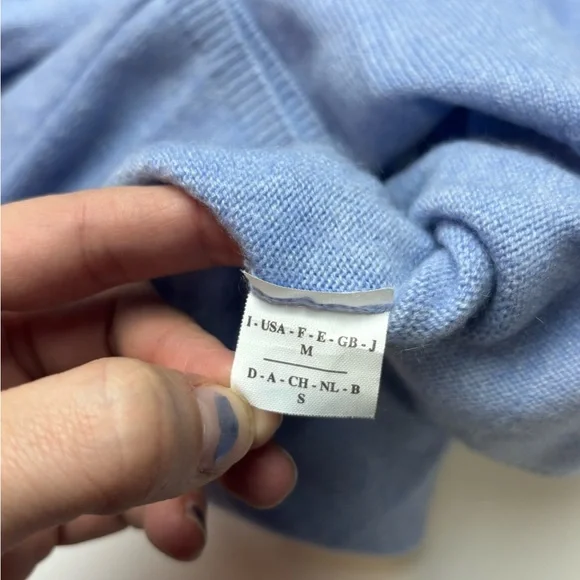Brunello Cucinelli Cashmere women's blue faux wrap sweater sz S